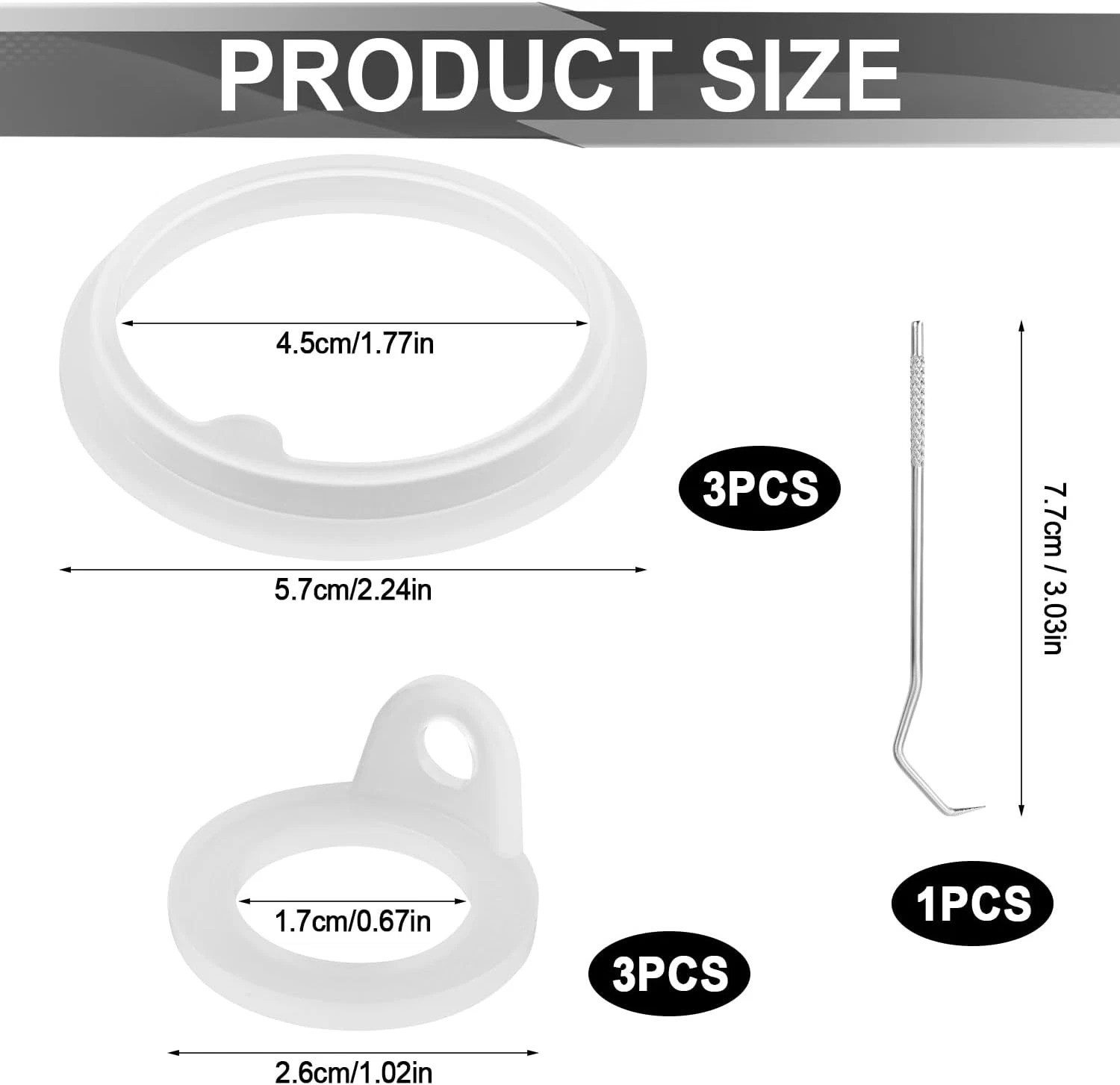 6Pcs Replacement Gaskets Compatible with TAKEYA Water Bottle, Leak-Proof Silicon