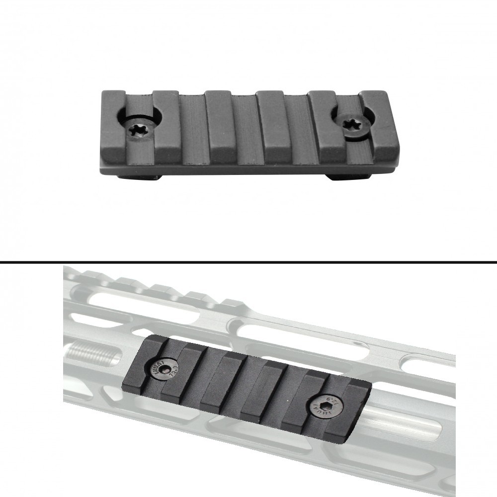 Aluminum 2'' 5Slots Picatinny Rail Section for MLOK/ML System.