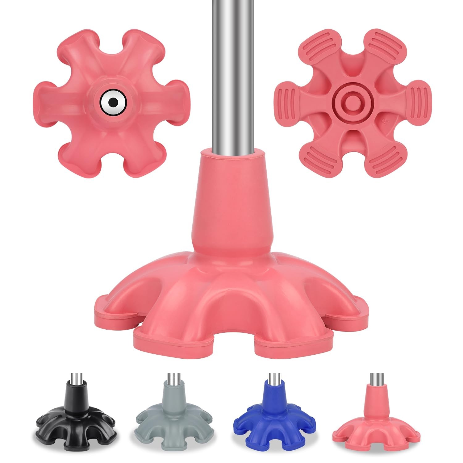 supregear Cane Tip - Self Standing 6 Prong Support Rubber Base for Walking St...