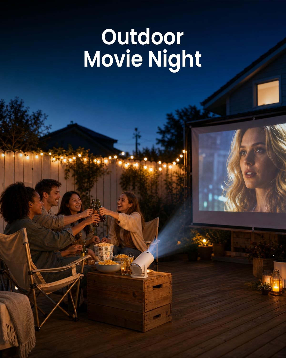 Mini Smart Projector with Builtin Apps, WiFi 6 & Bluetooth 5.4, 1080P Support...