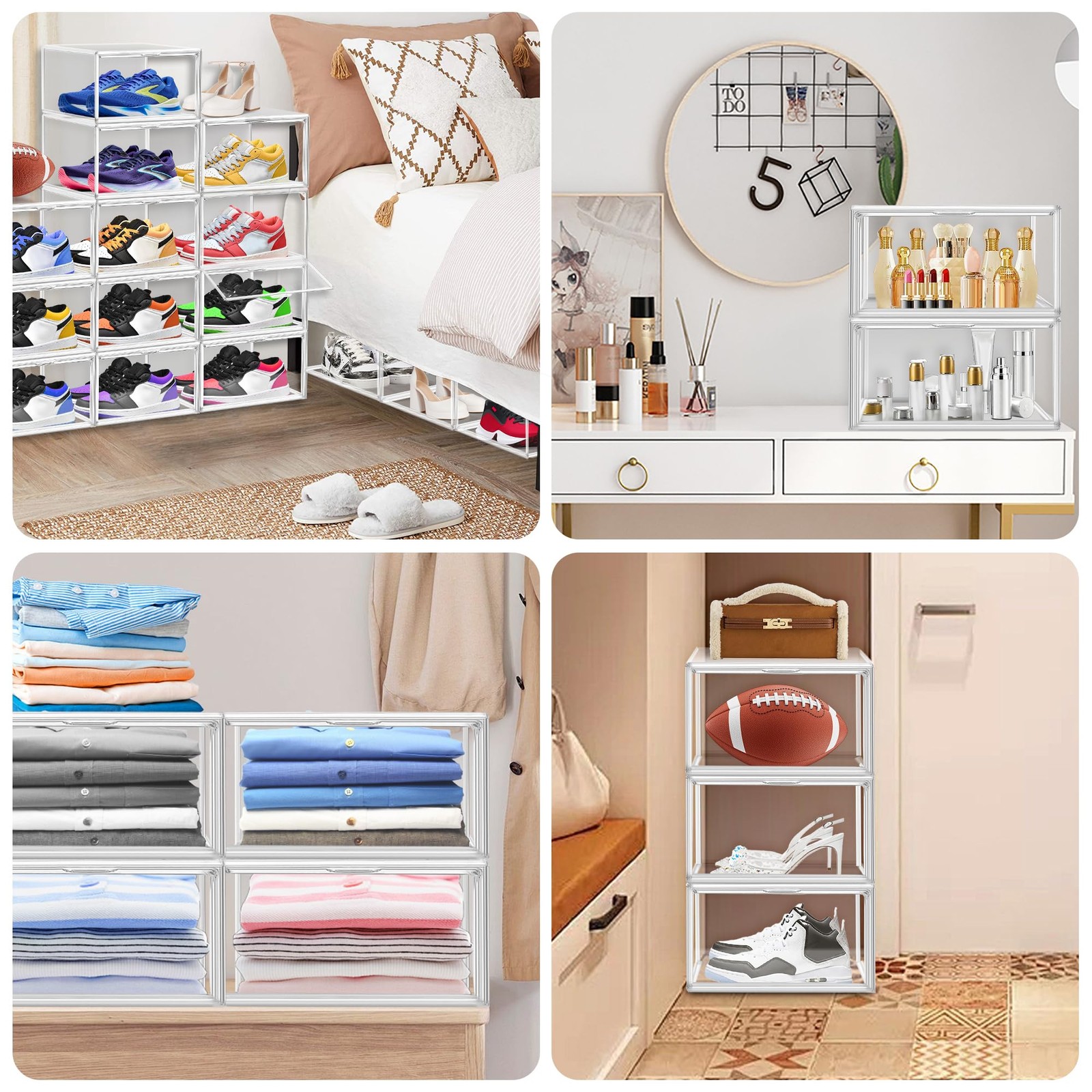EZJOB 1 Pack Clear Shoe Boxes Size 12 Storage 13 - 1 Pack,