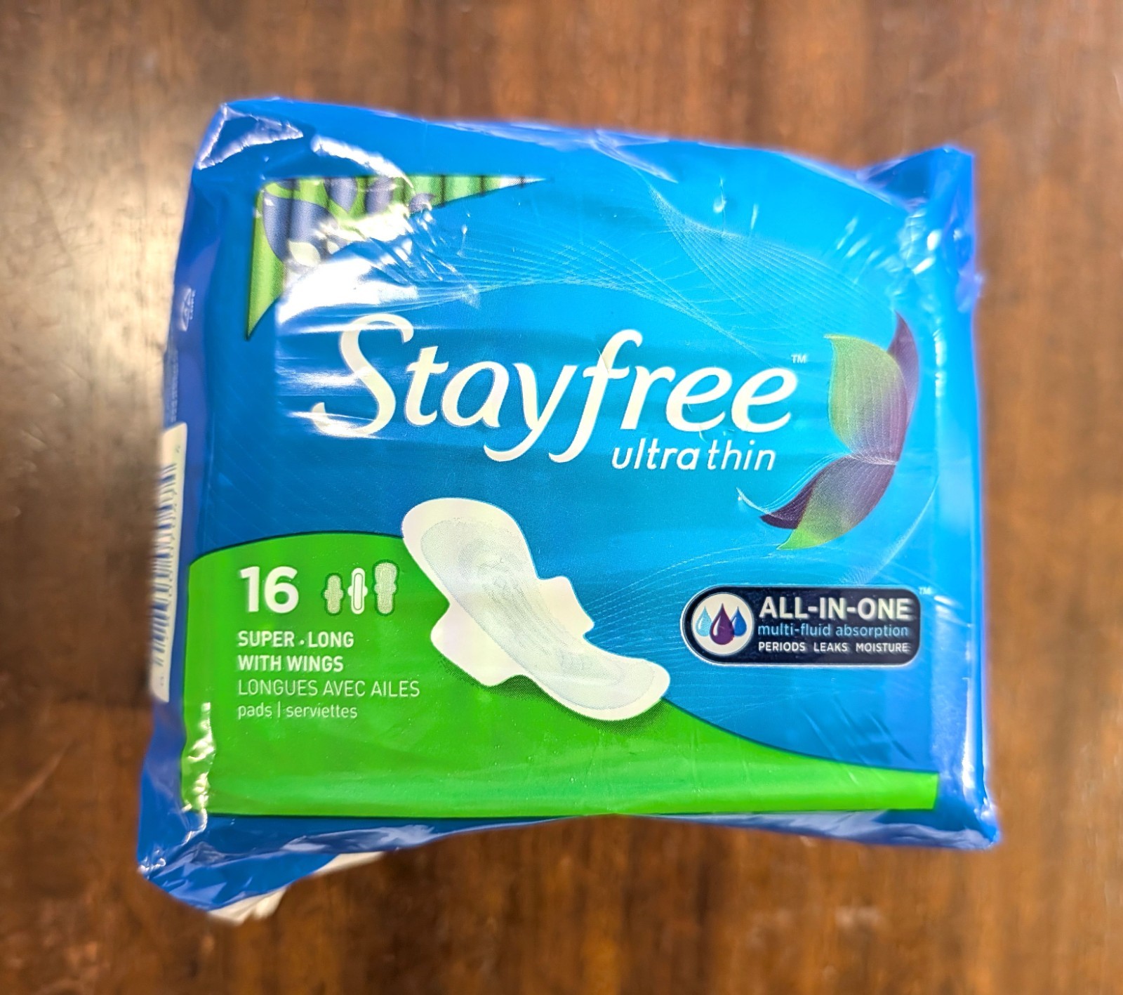 Stayfree Ultra Thin Super-Long with Wings All in One 16 Count New