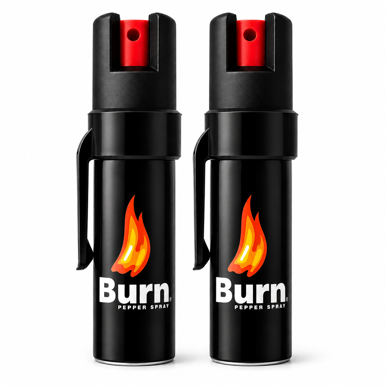 2 Pack Burn Pepper Spray 0.84oz Police Strength Self Defense OC with Belt Clip