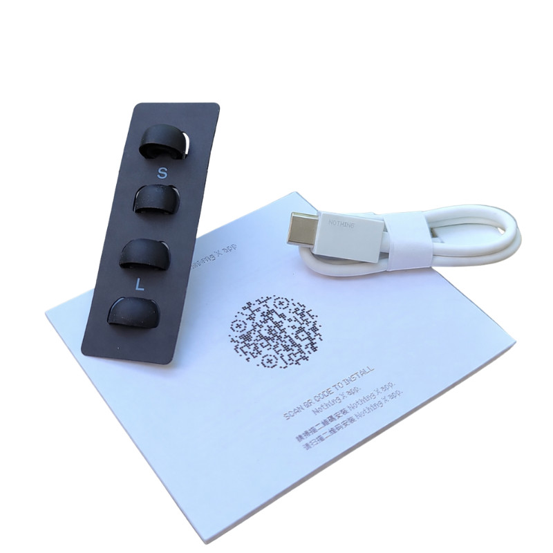 Original Silicone Ear Tips S/L & Charging Cable For Nothing Ear a/1/2 - Black