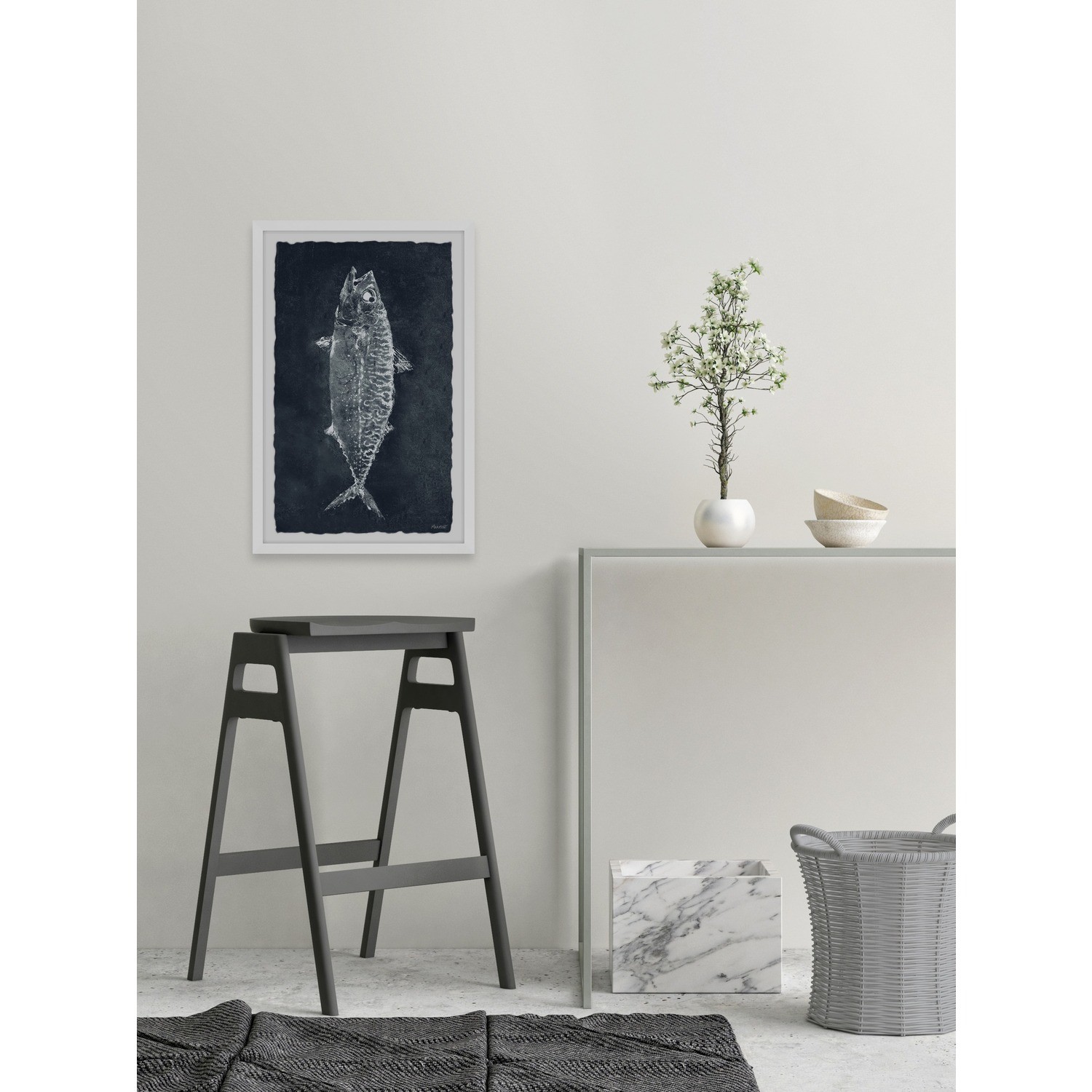 Marmont Hill Fish in Black Framed Painting Print