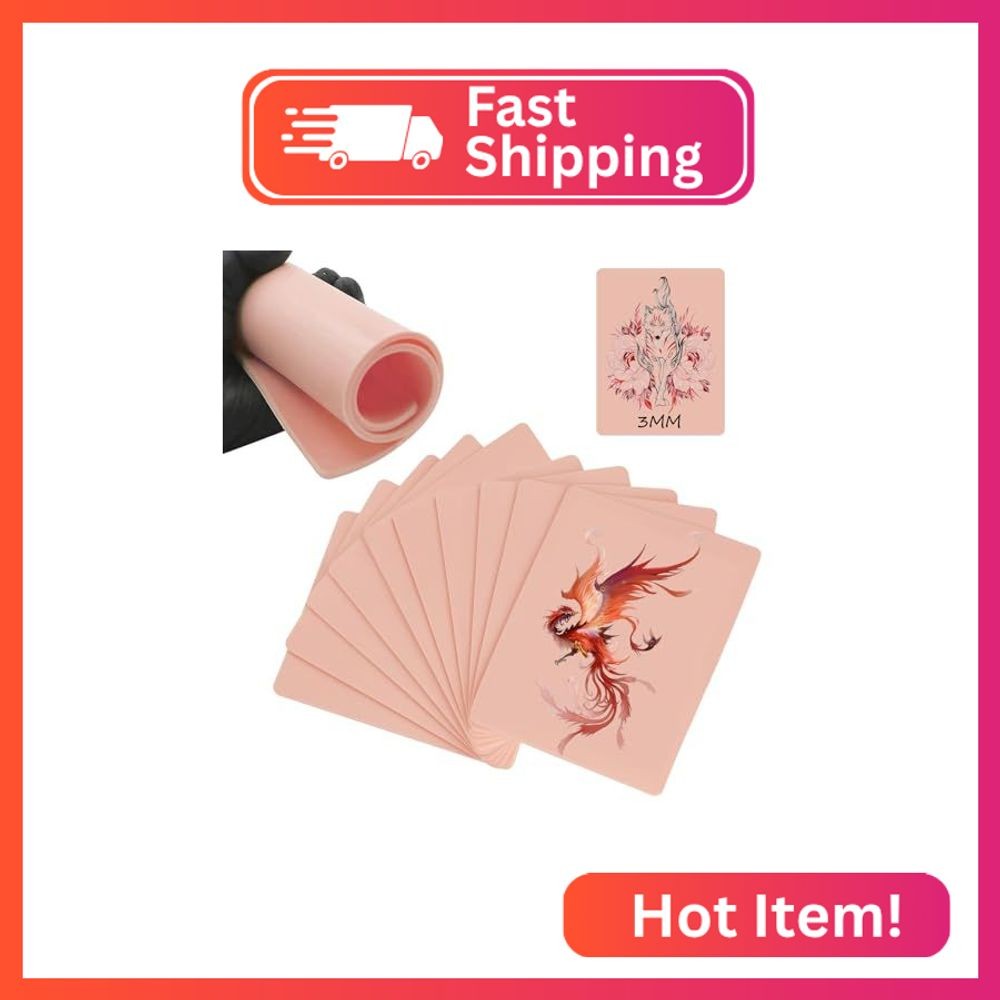 8pcs Thick Tattoo Practice Skin - 7.4x5.6'' Blank Practice Skin for Tattoo Micro