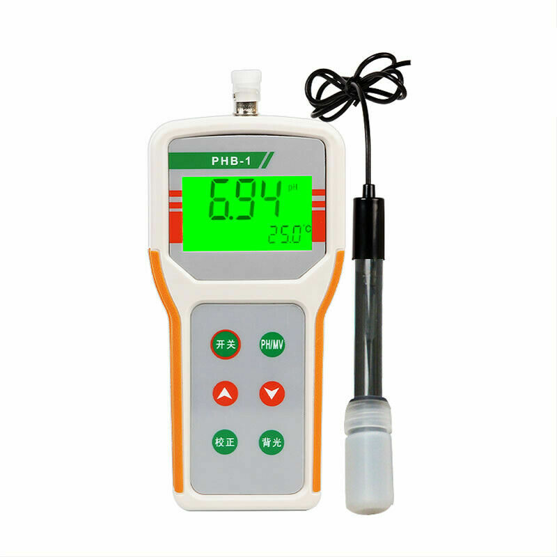 Digital Lab pH Meter Portable pH mV Temperature Tester with 0---14.00pH ±1600 mV