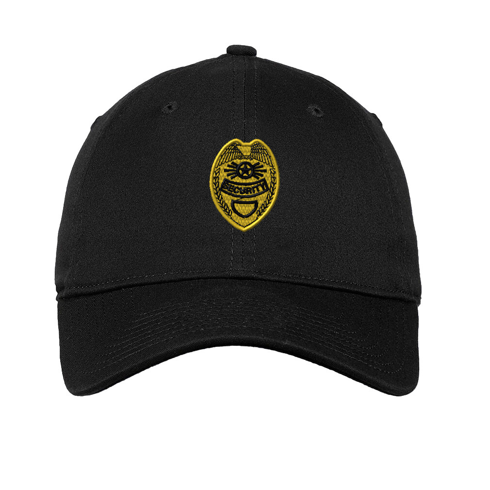 Soft Women Baseball Cap Security Badge Gold Logo Embroidery Dad Hats for Men
