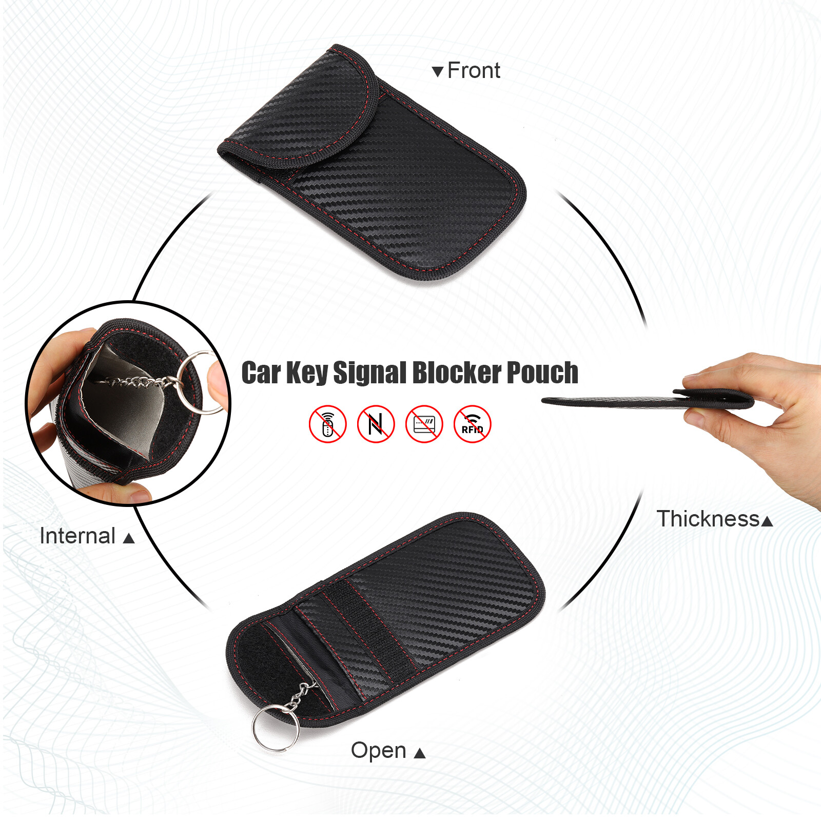 Car Key Signal Blocker Bag Faraday Fob Pouch Keyless RFID Security Blocking Case