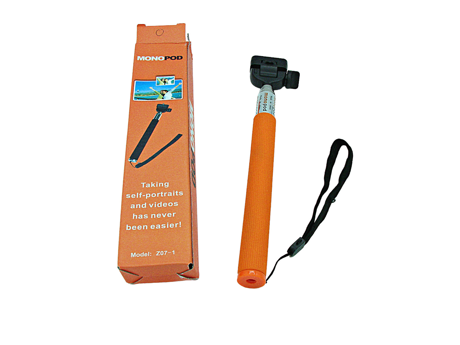 Monopod Z07-1 Orange Handheld Extendable Self-Portrait Selfie Stick Camera GoPro