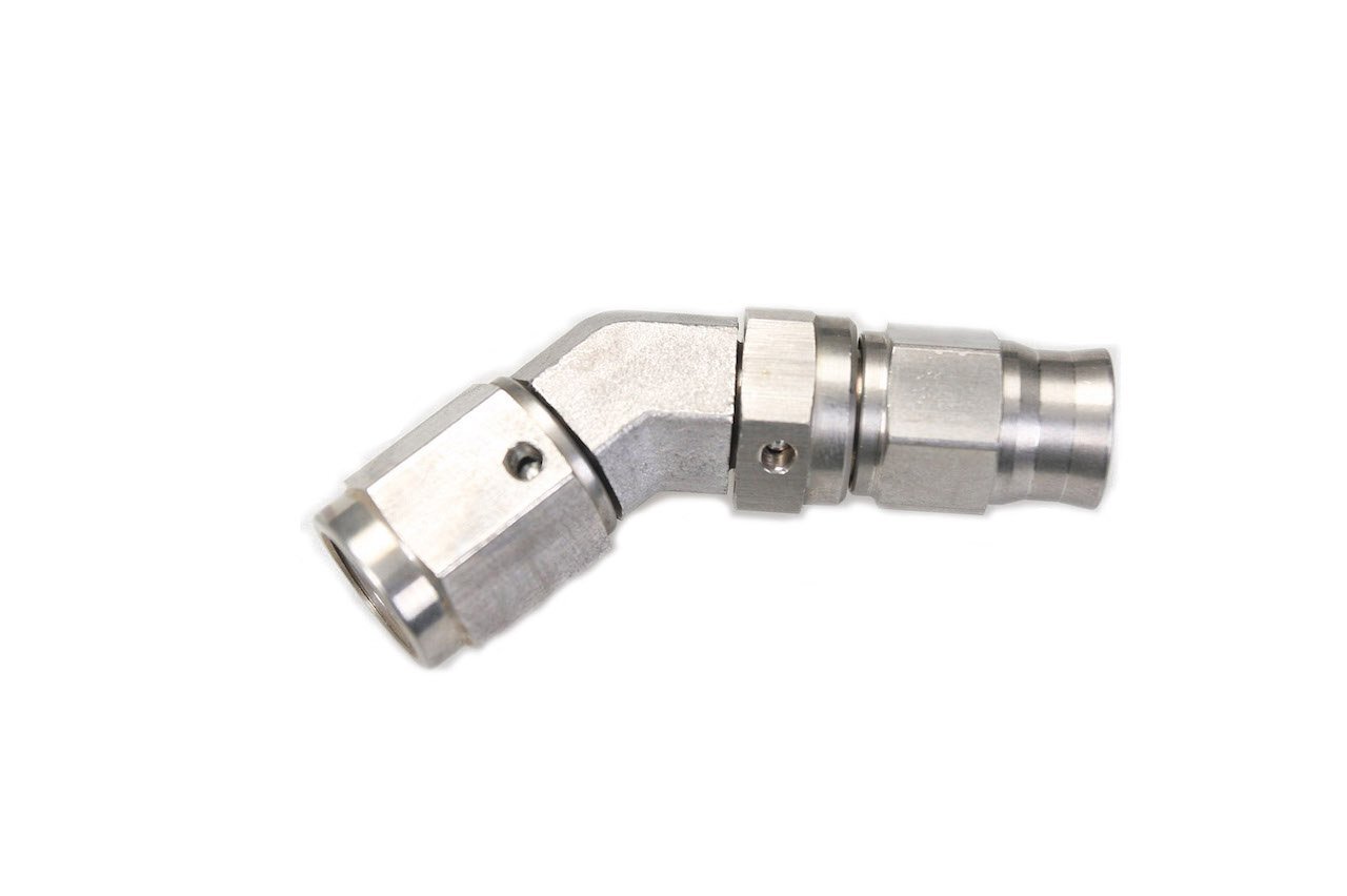 AN-3 3/8 x 24 UNF Stainless Steel 45 Degree Brake Swivel Hose Ends Fitting JIC 3