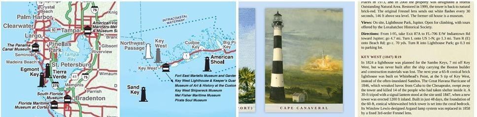 Florida Lighthouses Illustrated Map & Guide