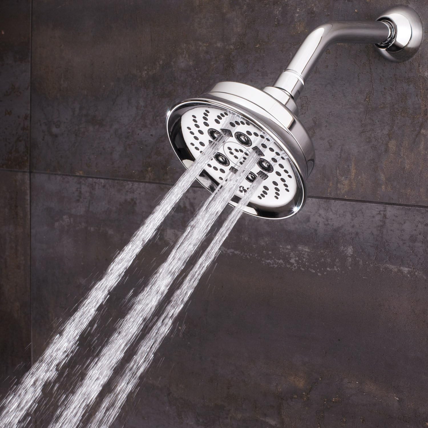 SR-124 Assana Anystream Multi-Function Shower Head, Polished Chrome