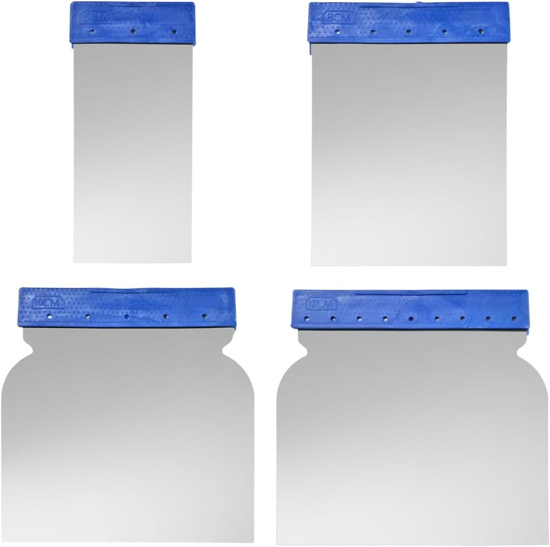 Metal Body Filler Spreader, Stainless Steel Car Putty Knife Set in 4 Sizes, Mult