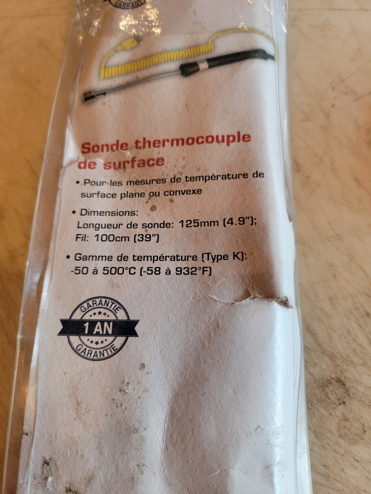 Reed Instruments R2920 Type K Surface Thermocouple Sensor Probe. FreeShipL48