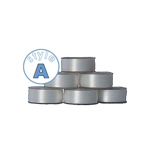 144 Plastic-sided Machine Embroidery Bobbins WHITE  *A*  (Class 15) 60wt