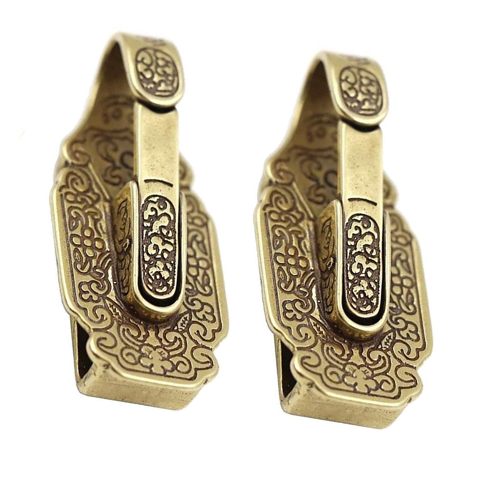 1 Pair Brass Waist Belt Clip Keychain Men Women Retro Ornaments Accessories