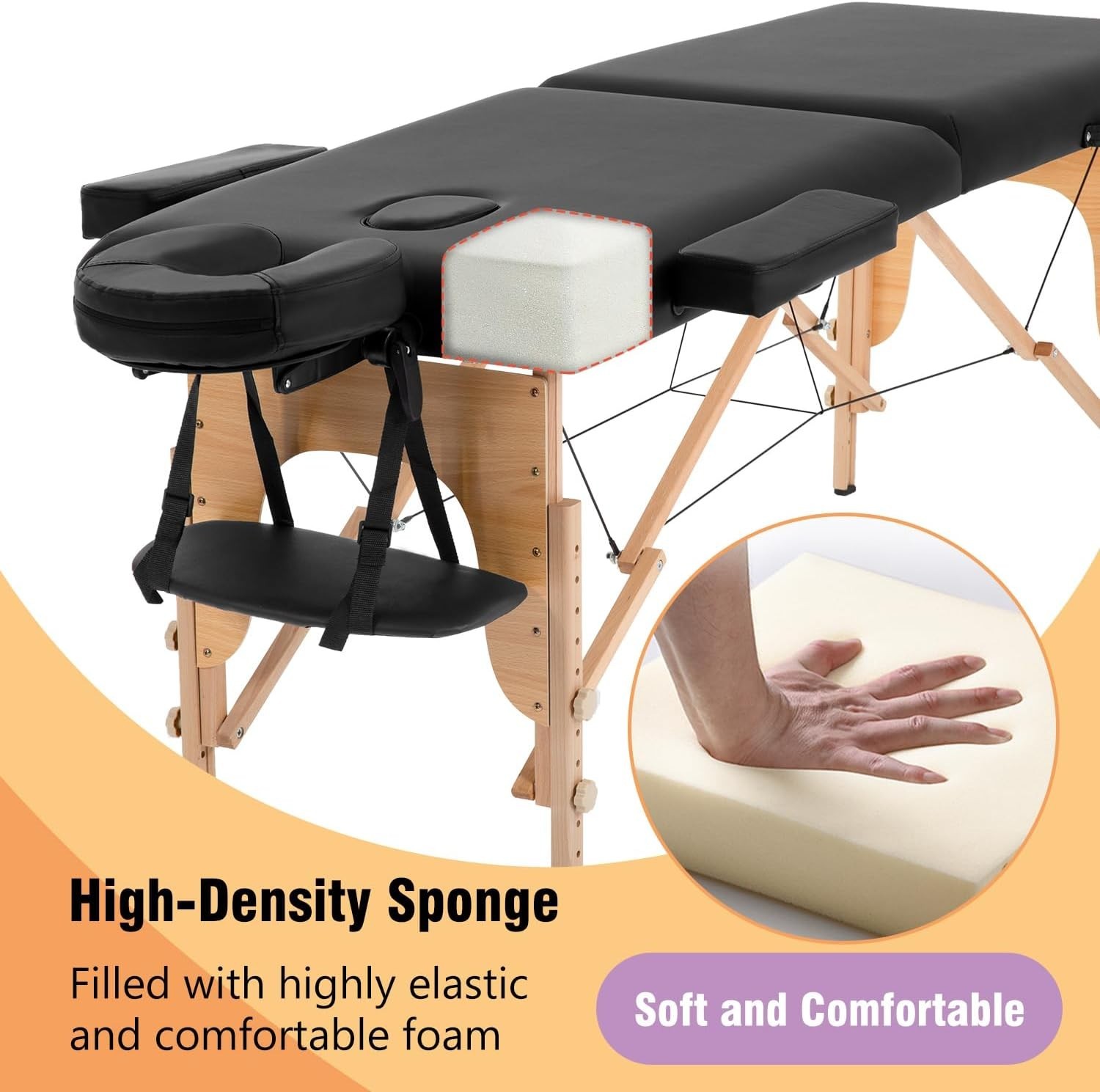 Versatile Massage Table - Height Adjustable and Easy to Store, Ideal Spa Bed