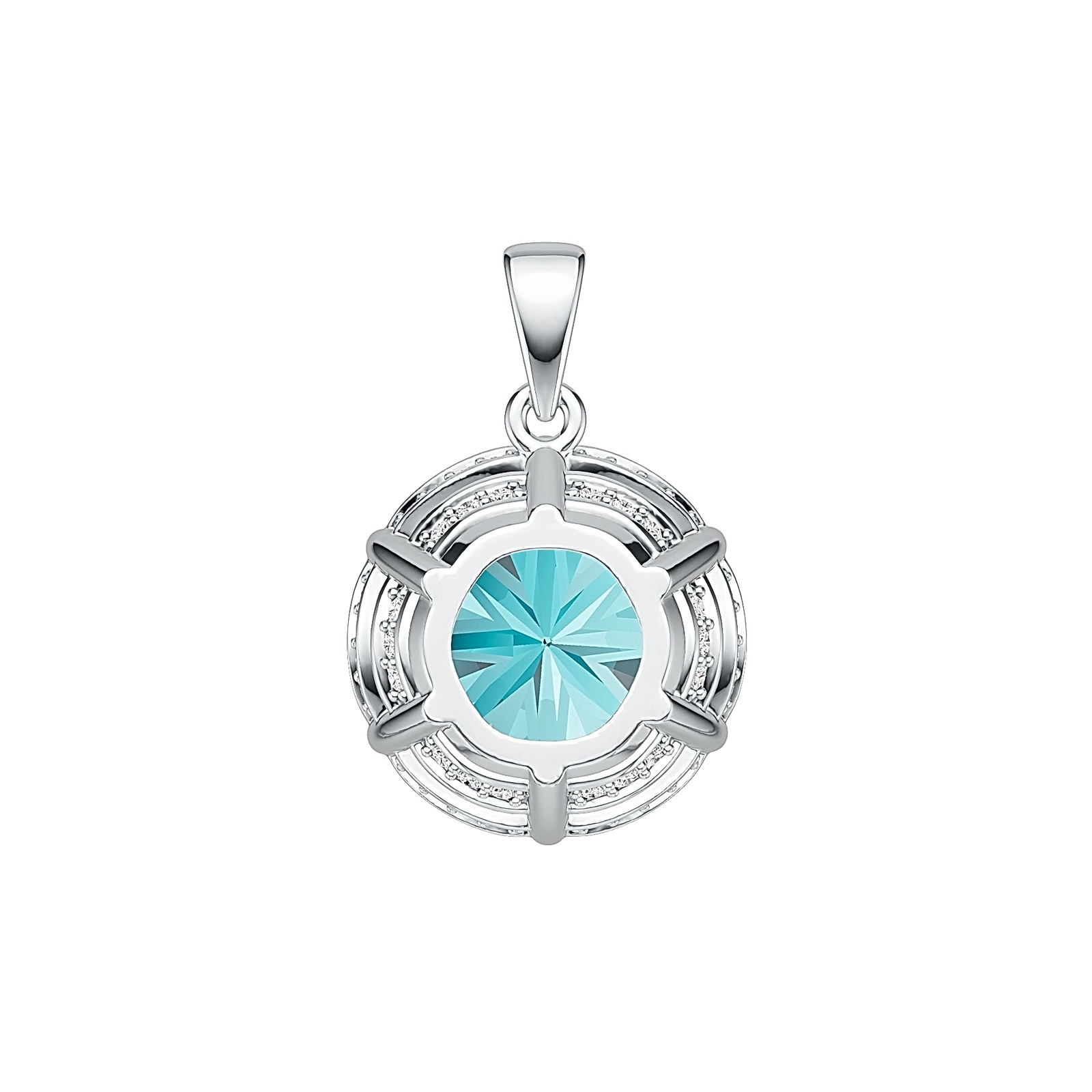 Sterling Silver Semi Mount Pendant Setting Round RD 15X15mm