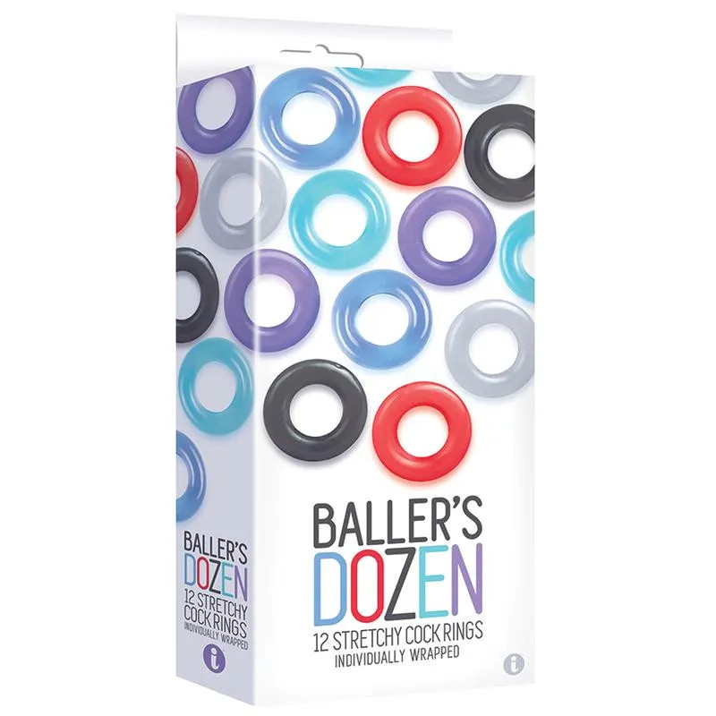 the 9's baller's dozen 12-pc c**ck ring set-a*sorted colors
