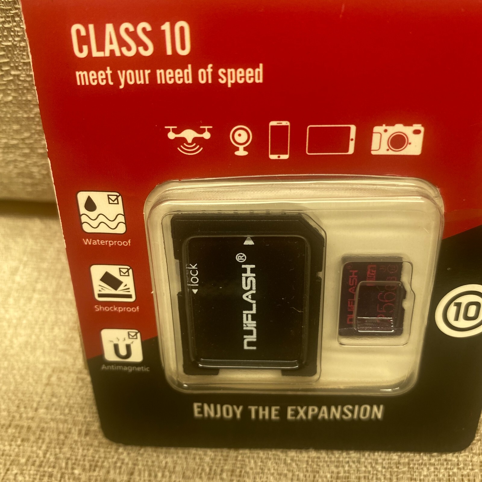 Nuiflash Memory Card Class 10 High Speed, Waterproof, Shockproof, Antimagnetic