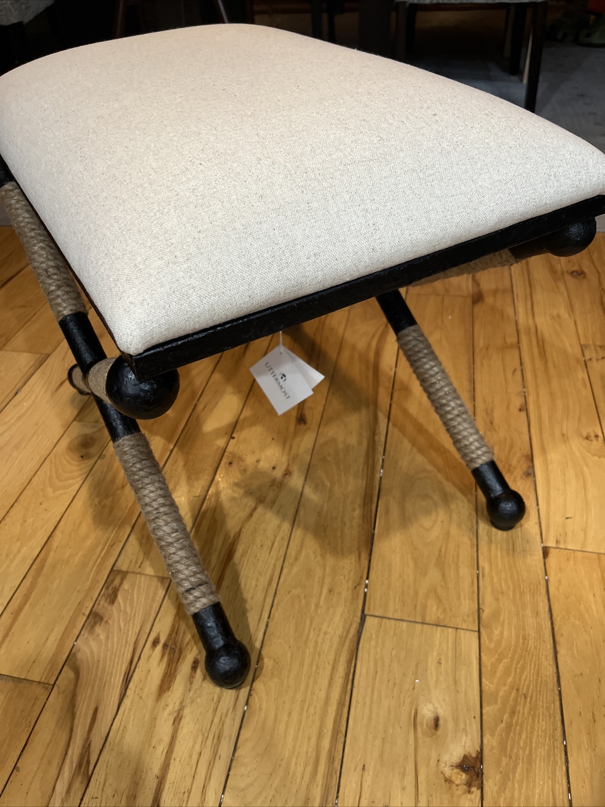 Uttermost 23566 Firth Oatmeal Nautical Small Bench New