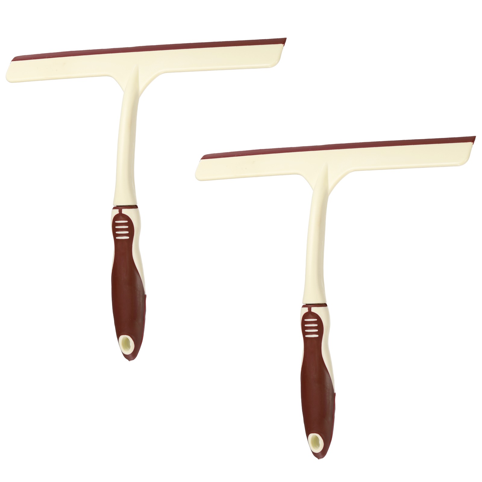 2 Pack 10 Inch Shower Squeegee for Glass Doors & Mirrors, Beige