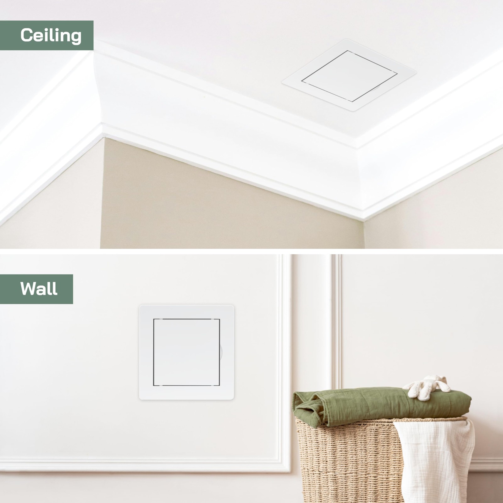 4 x 4 Inch (Opening) White ABS Plastic Access Panel - Access Door for Drywall...