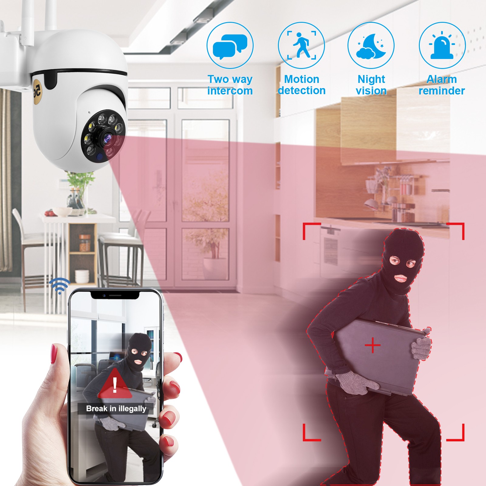 1-4Pack Wireless 5G WiFi Security Camera System Smart Outdoor Night Vision 1080P