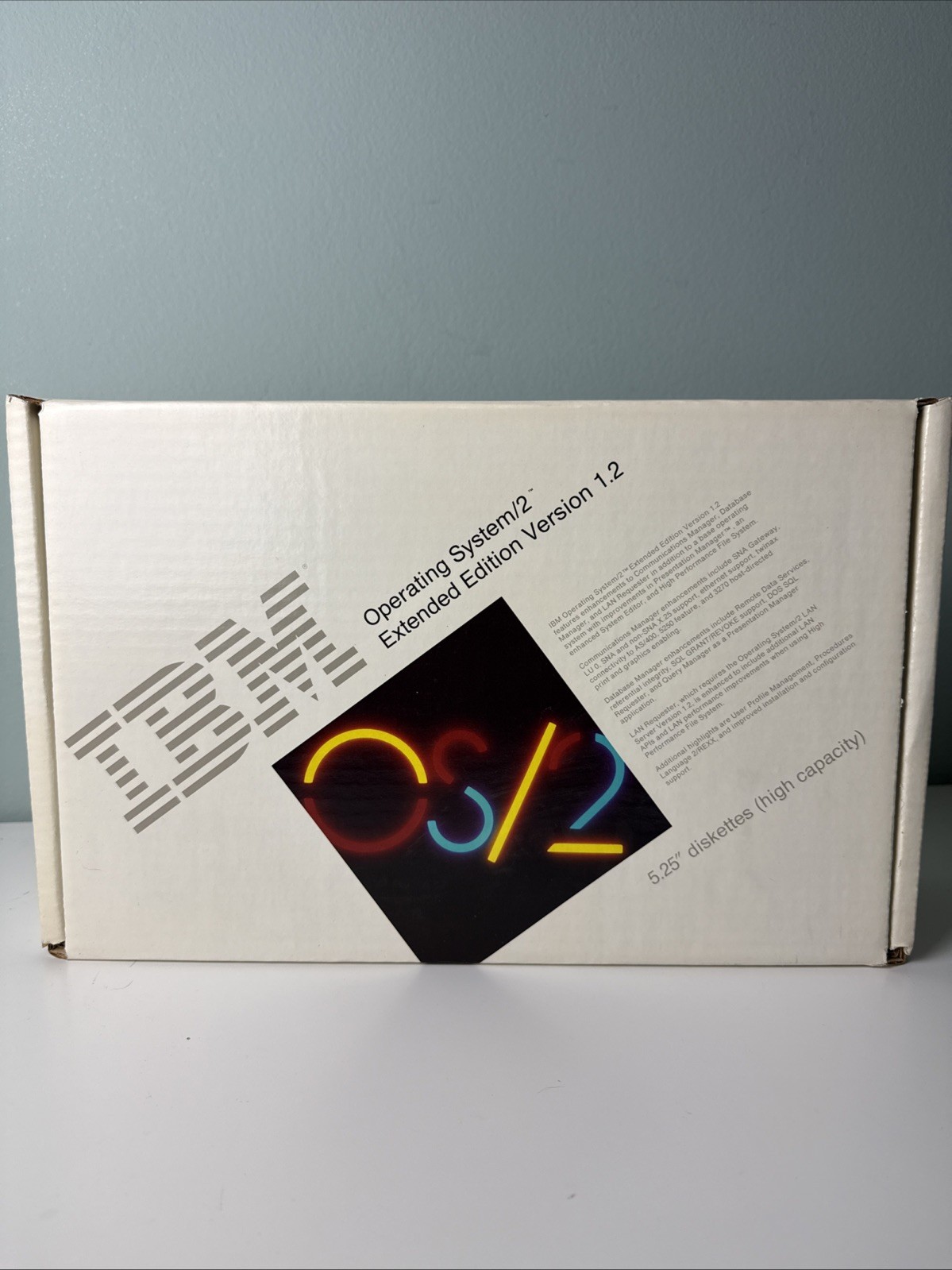 vintage IBM OS/2 extended version 1.2 Complete In Box Super Rare 1980s! Floppy