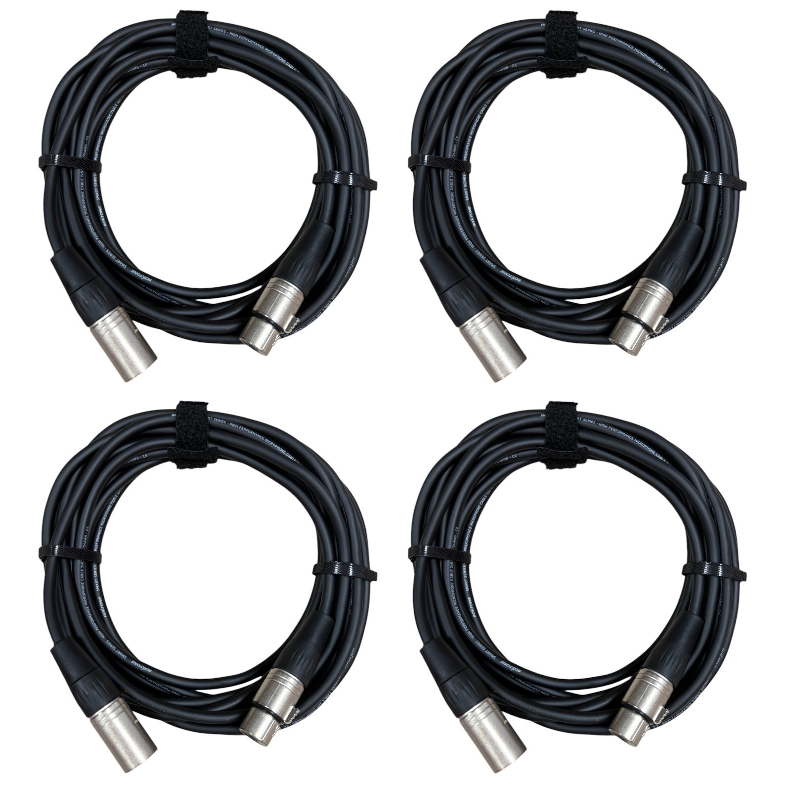(4 Pack) Great Quality 20ft XLR Microphone Cables Studio, Live Sound, Mixer, DJ