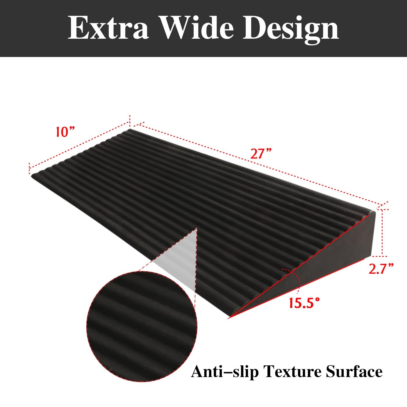 Large Slant Board Squat Wedge - Heel Elevated Squat Platform for Weightliftin...