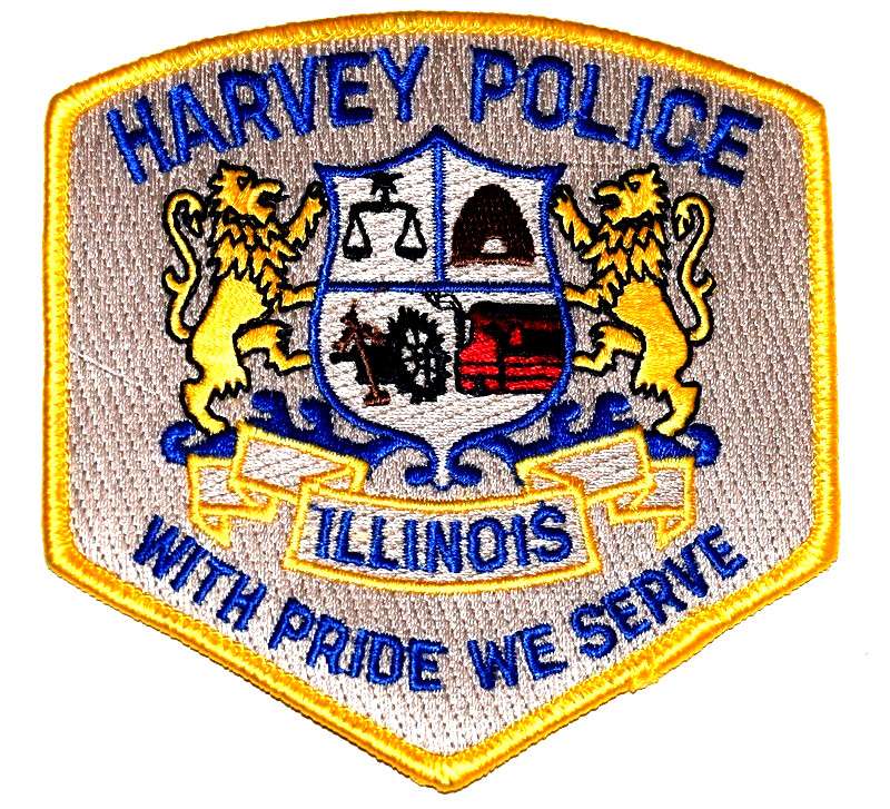HARVEY – POLICE - ILLINOIS IL Sheriff Police Patch ROYALTY LION SCALE OF JUSTICE