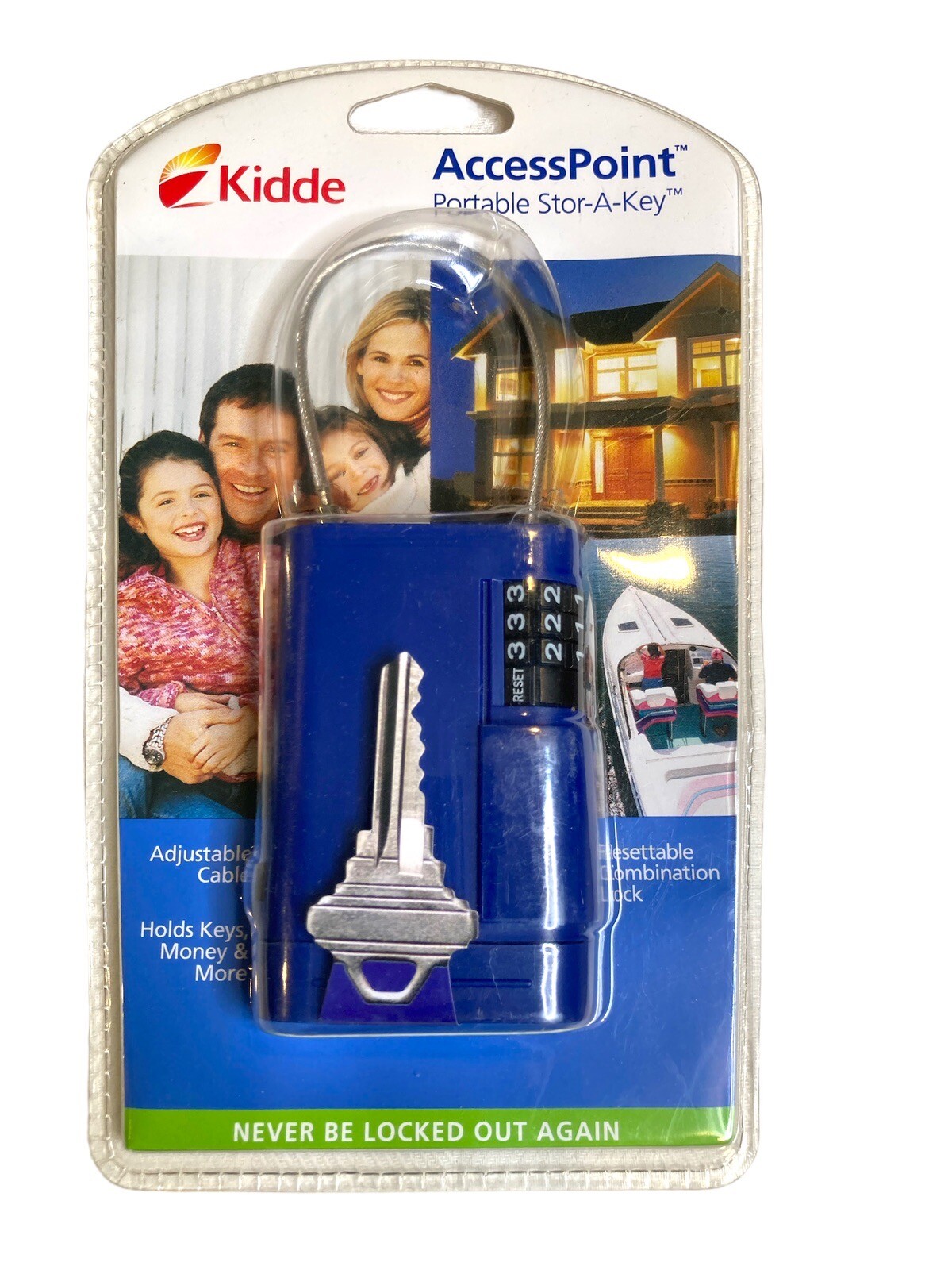 KIDDE Cable Adjusts Holds Keys Money Reset Combination AP Portable Stor-A-Key