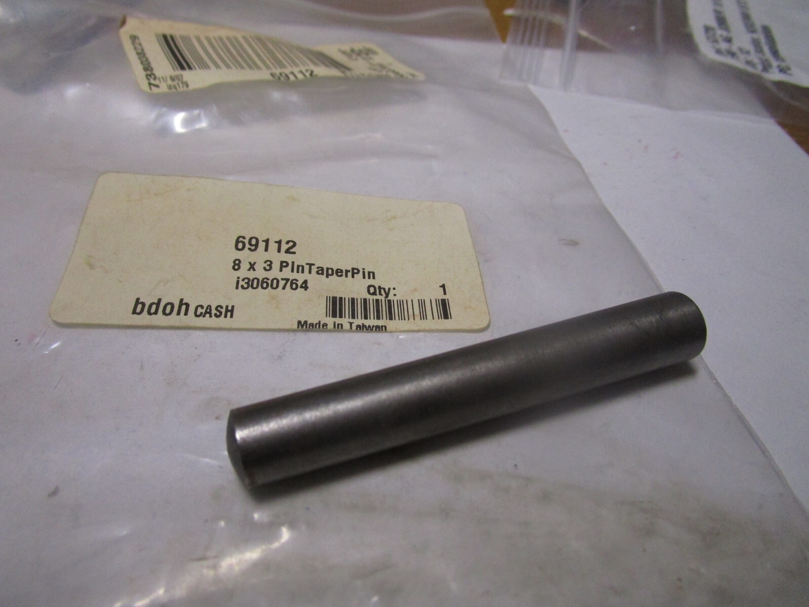 #8 x 3" Length Carbon Steel Plain Finish Taper Pin