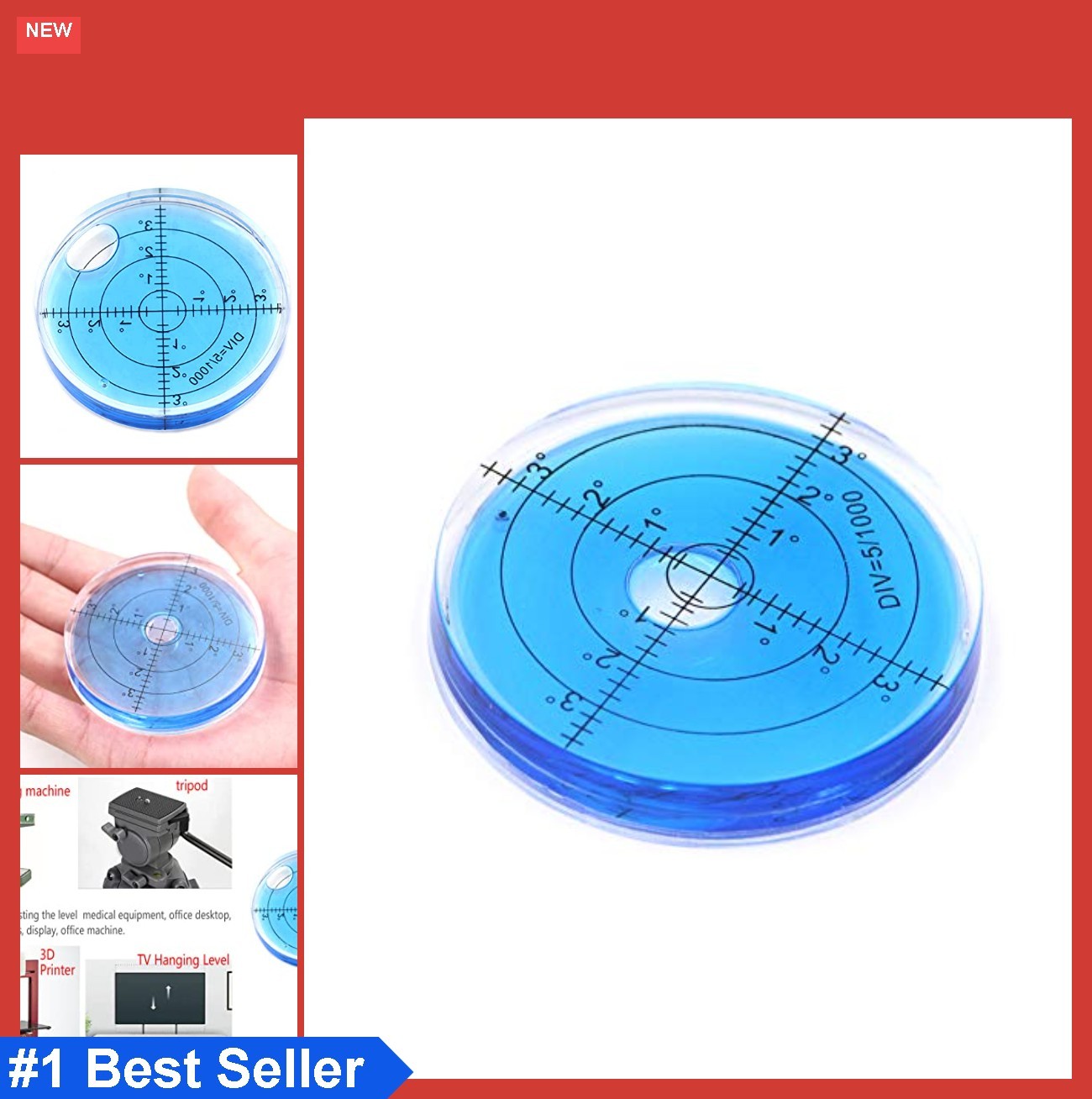 66mm Bullseye Spirit Level Round Bubble Leveler Tool for RV Appliances Tripods