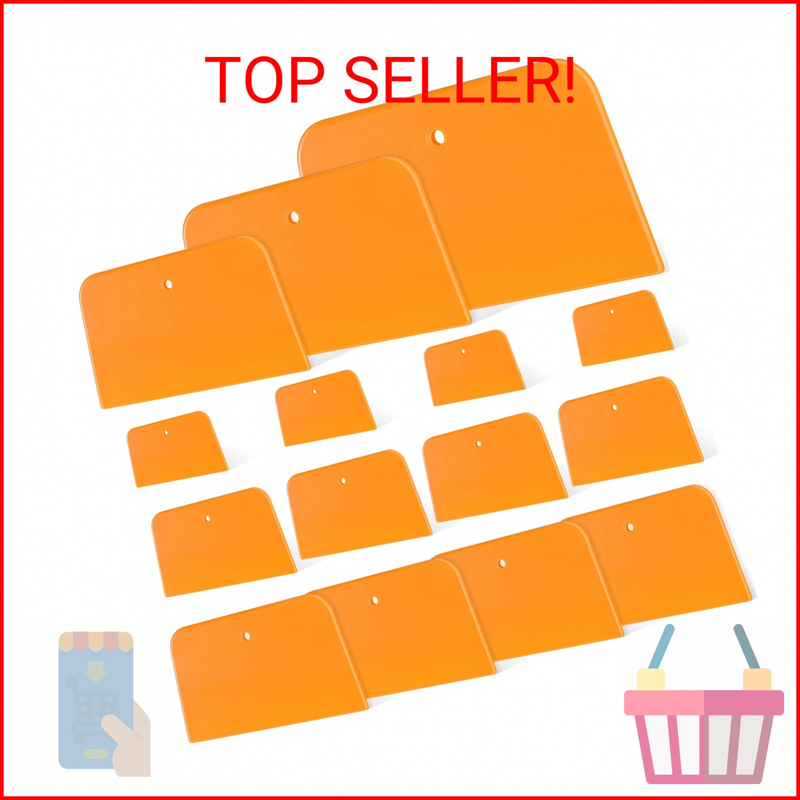 Frienda 6 Pcs Body Filler Spreaders Plastic Tools for Automotive Applying Puttie