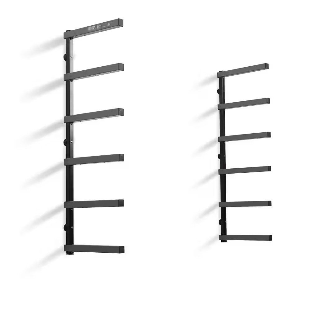 39.5 In. H X 72 In. W X 12.5 In. D 6-Level Black/Gray Mounted Steel Garage Wall
