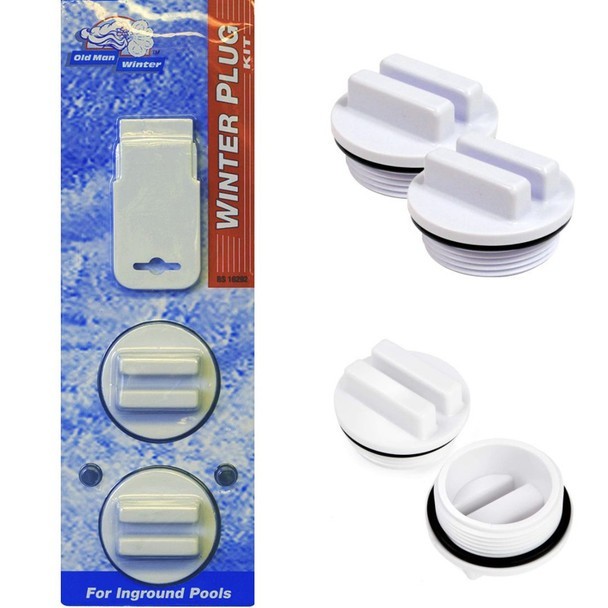 Winter Plug Kit- 2 Threaded 1.5" Plugs, 1 Eyeball Removal Tool Fits Most Pools