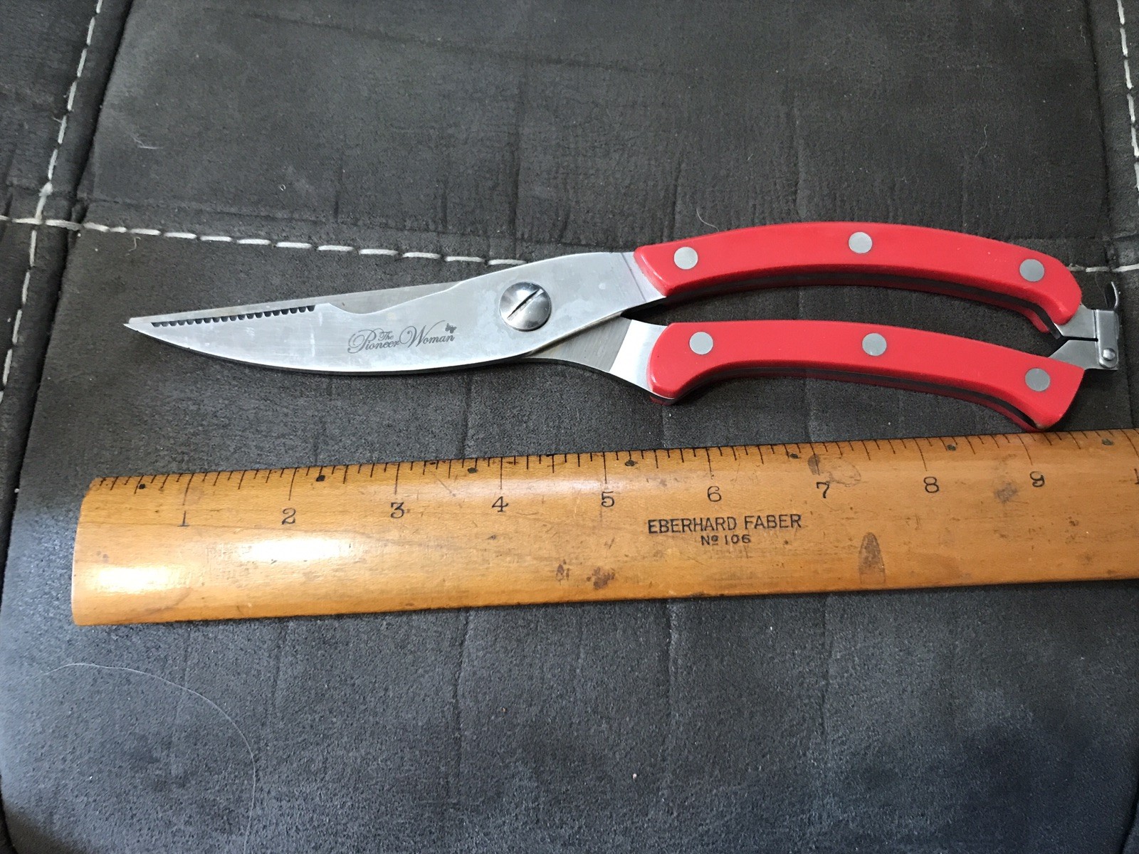 Pioneer Woman Red Kitchen Shears Scissors Poultry Pruning