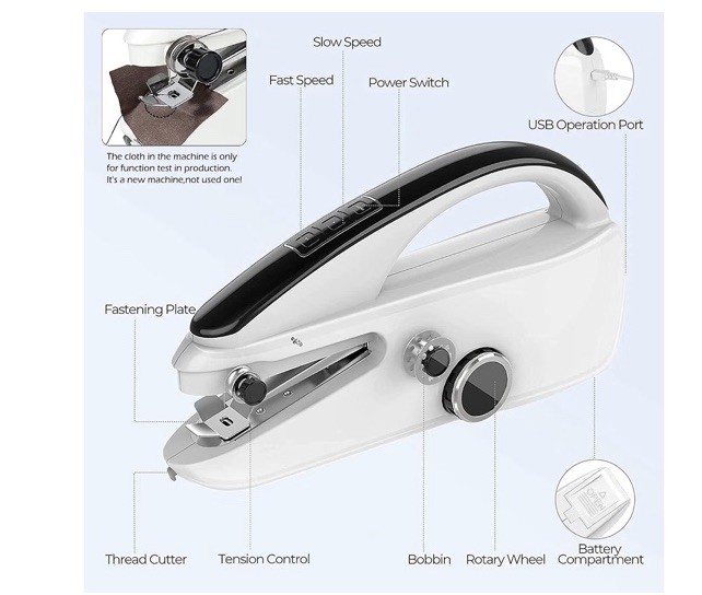Handheld Sewing Machine for Beginners, Portable Mini Hand Sewing Machine