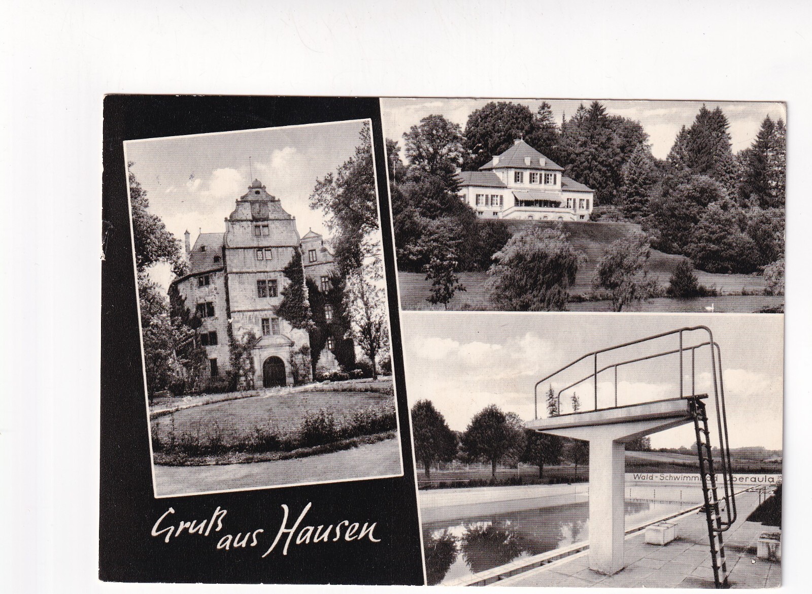 D8379) Postcard greeting from HAUSEN - three-picture postcard with swimming p...