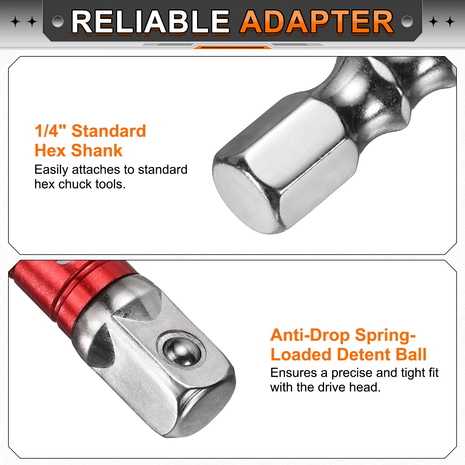 10pcs 3/8" Impact Driver Socket Adapter Extension Set Silver-Red