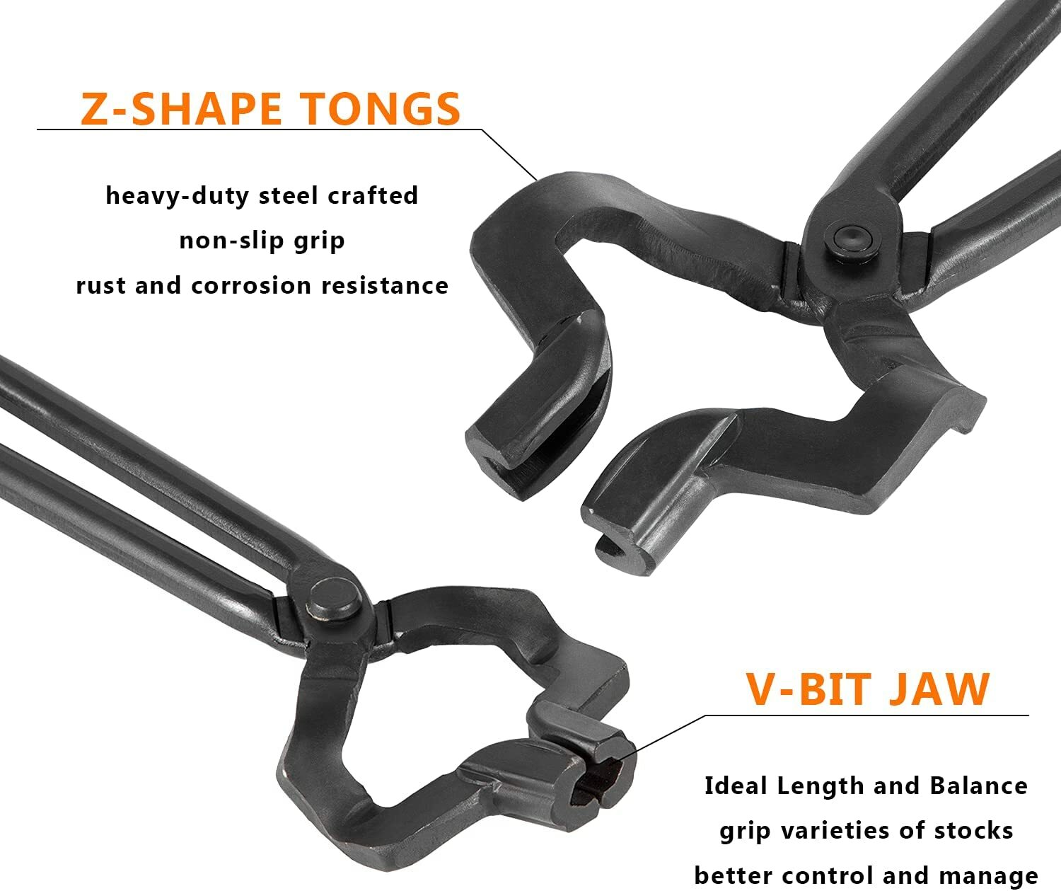 16" Z V-Bit Style Tongs Knifemaking Tongs Bladesmith Blacksmith Tongs Tool