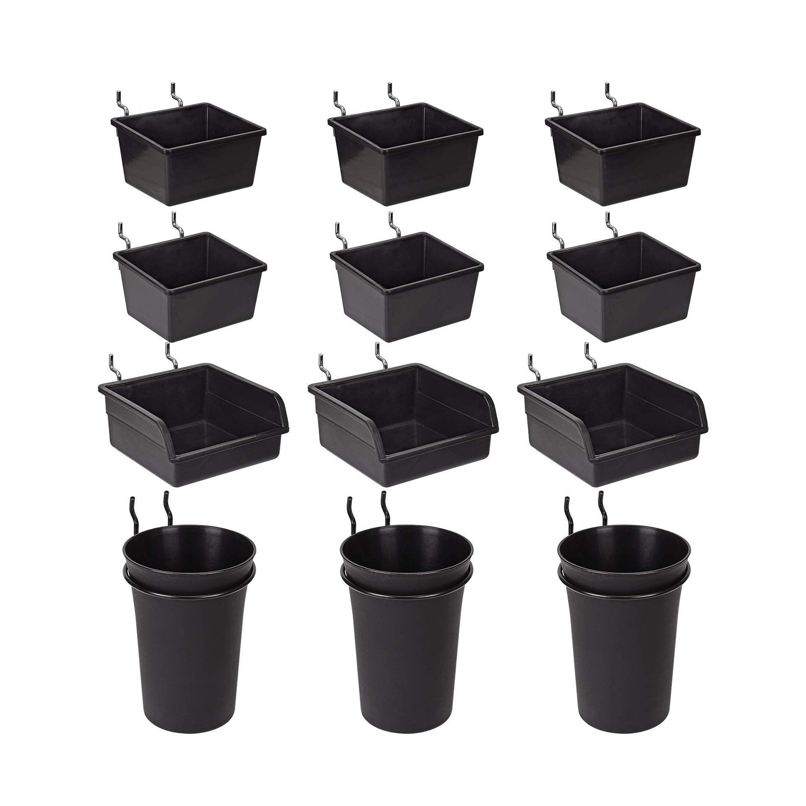 G.CORE 12 Pack Pegboard Bins PegBoard Cups with Hooks & Loops, ... FAST USA SHIP