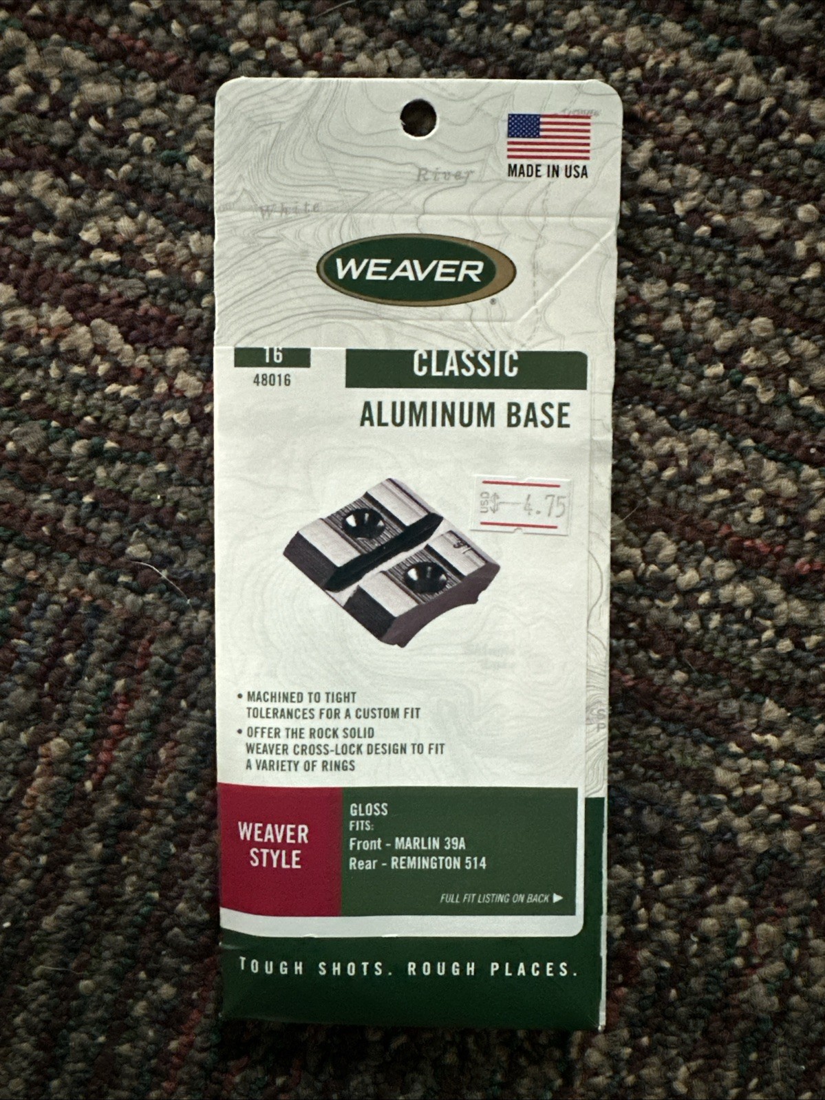 Weaver Mounting Rifle Base # 16 48016 Remington Savage Winchester Marlin 39A