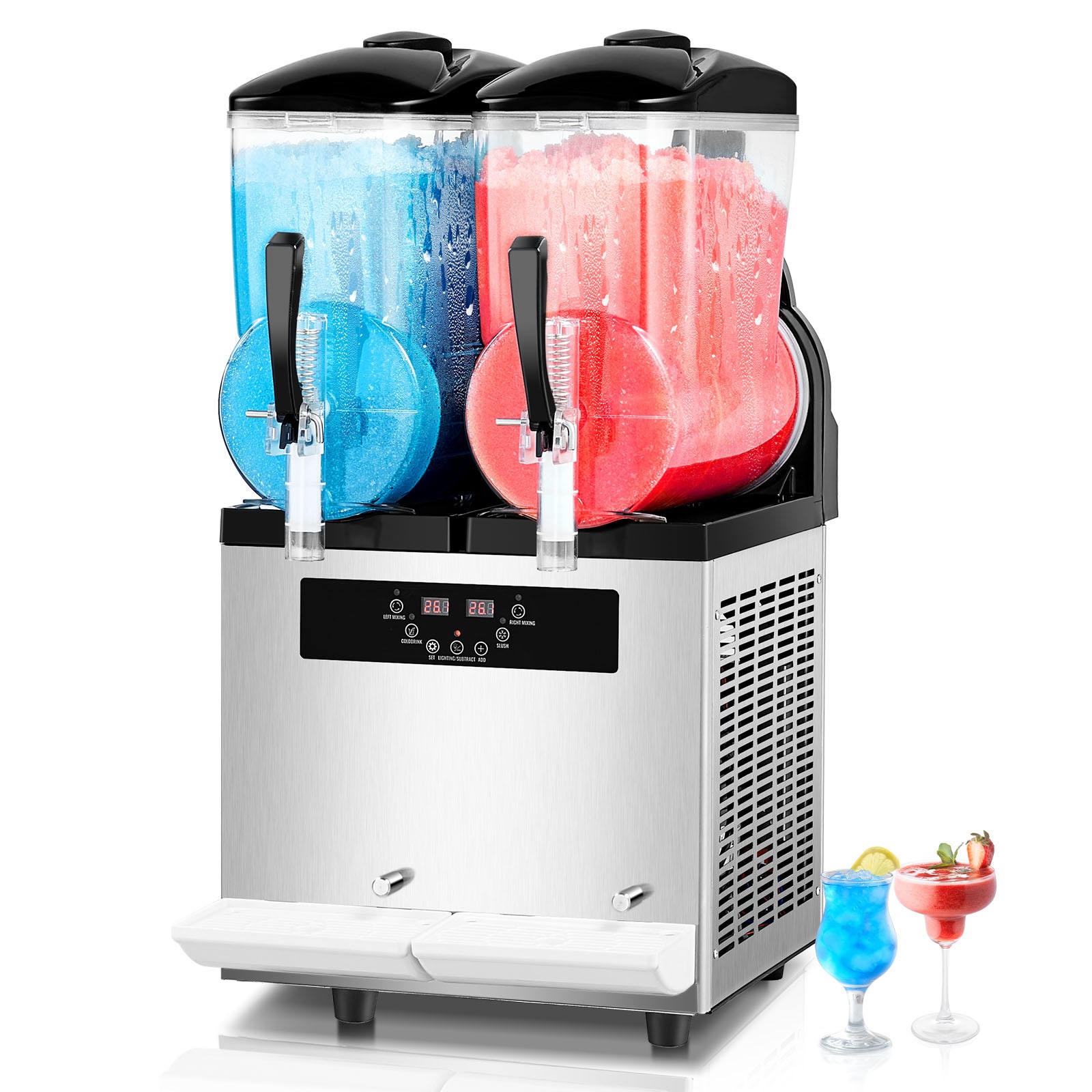 Uimoso 12Lx2 Tank Commercial Slush Machine Margarita Smoothie Frozen Drink Maker