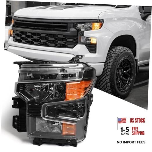 Headlight Assembly for Chevy Silverado 2022 2023 2024 1500 Driver Side(Left)