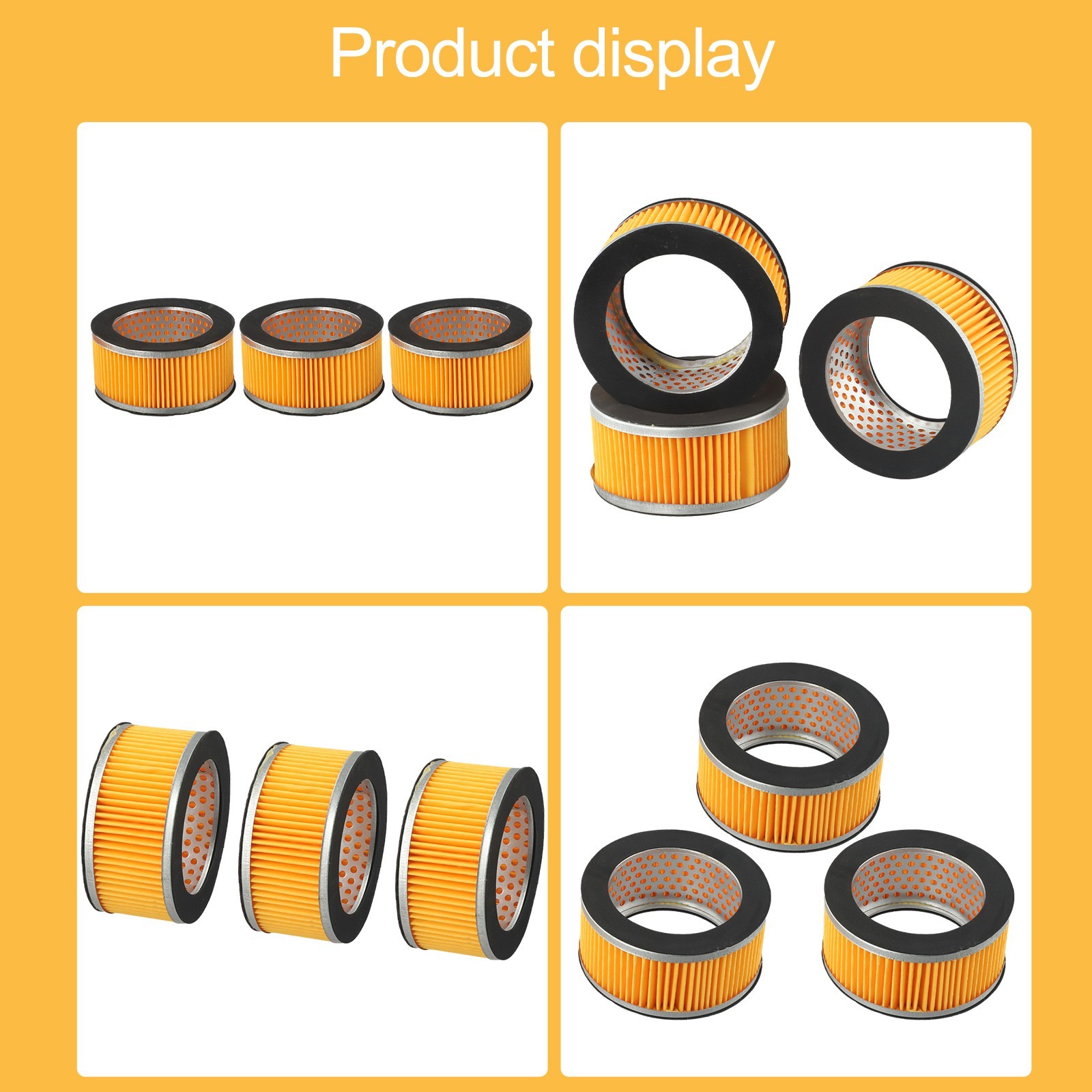 Yellow Cylinder Shape Air Compressor Element Filters Assembly Set Replacement
