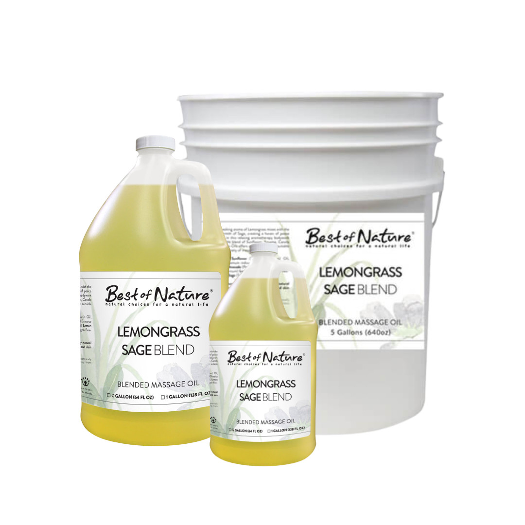 Lemongrass and Sage  Massage Oil -Skin & Hair- Natural Aromatherapy - DIY - BULK